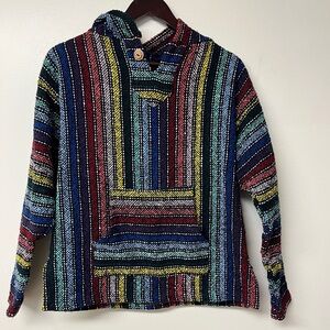 Mexican Baja top. Vivid color, heavy feel, PP 22”, length 24”  only tag says 36